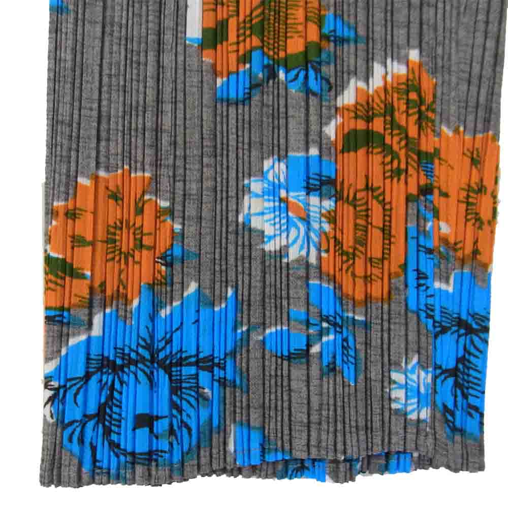 PLEATS PLEASE プリーツプリーズ イッセイミヤケ PP72-JF509 プリーツ加工 花柄 フラワー パンツ グレー グレー系 2【美品】【中古】