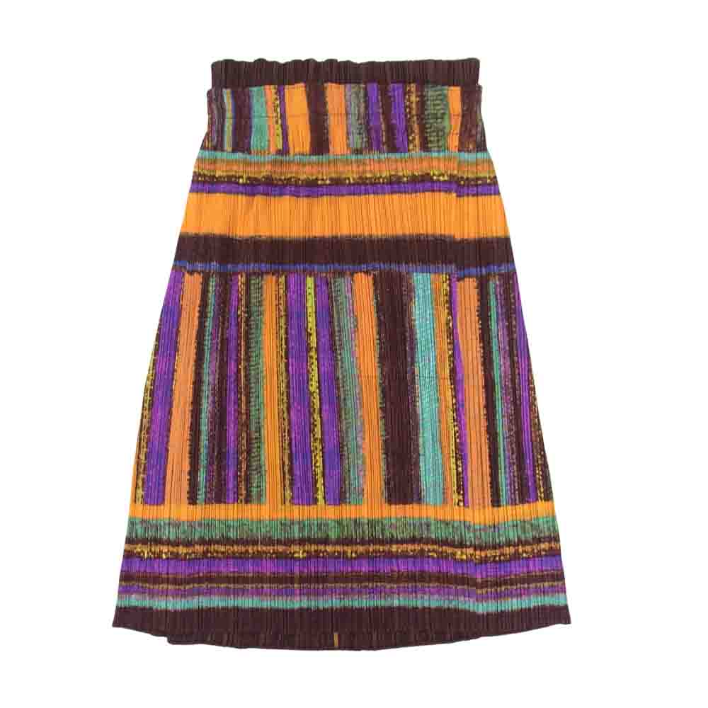 PLEATS PLEASE プリーツプリーズ イッセイミヤケ PP23-JG624 プリーツ加工 総柄 スカート マルチカラー系 3【美品】【中古】
