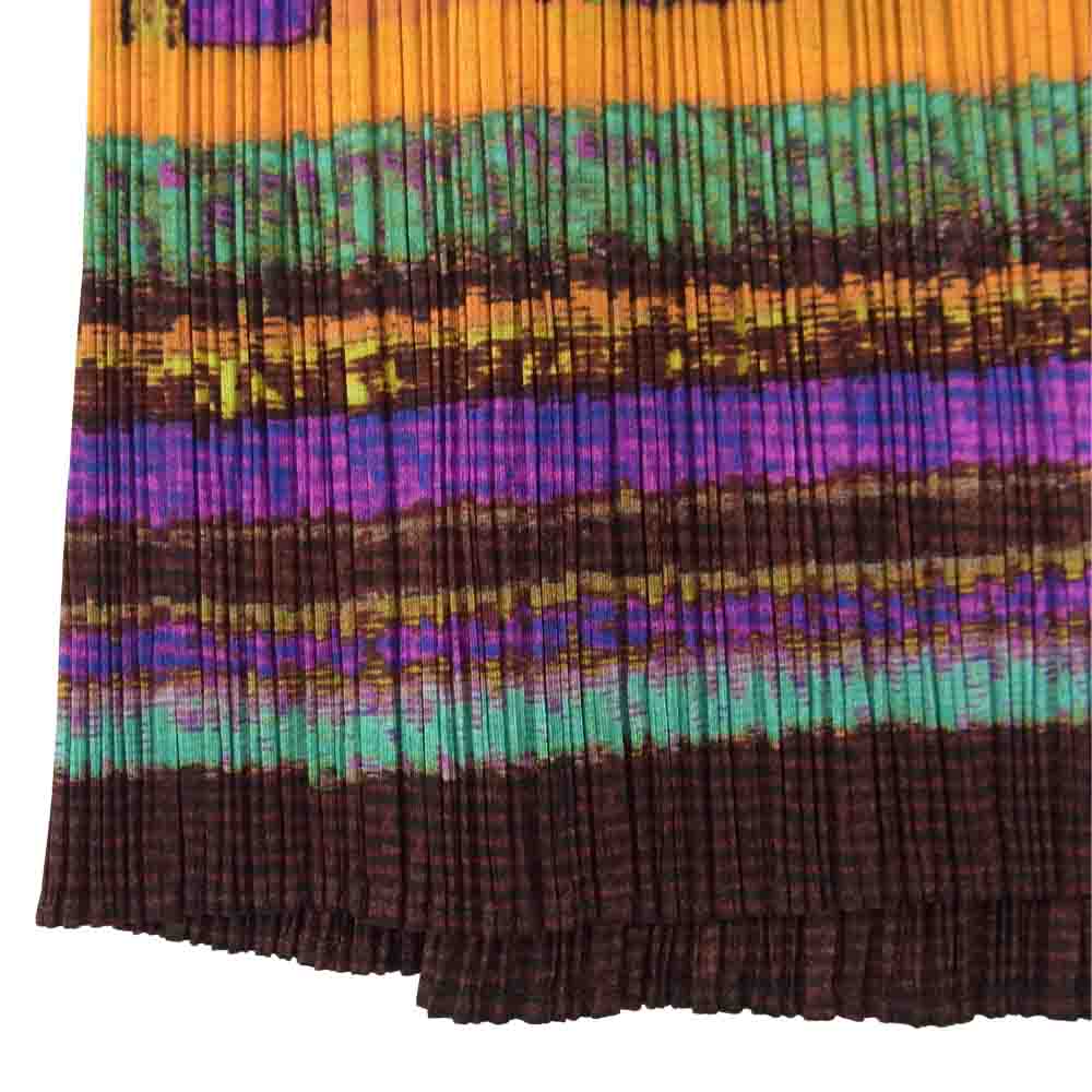 PLEATS PLEASE プリーツプリーズ イッセイミヤケ PP23-JG624 プリーツ加工 総柄 スカート マルチカラー系 3【美品】【中古】