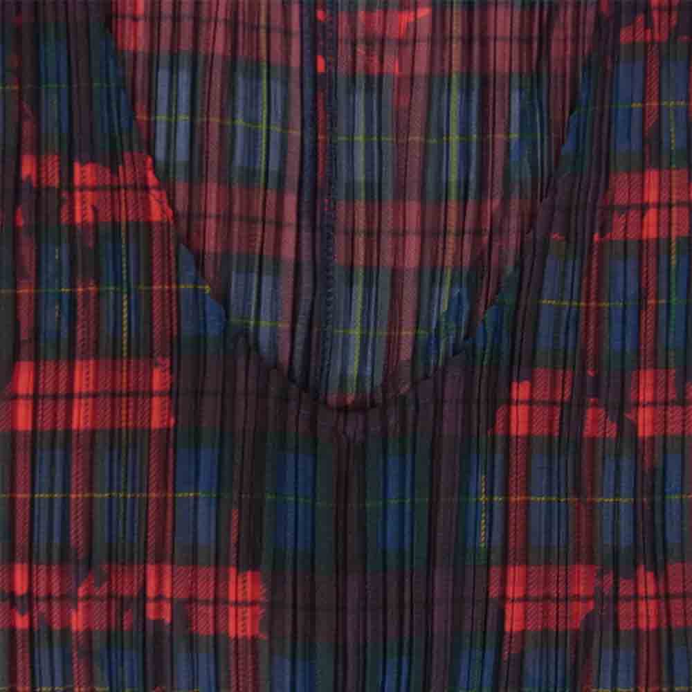 PLEATS PLEASE プリーツプリーズ イッセイミヤケ PP64-JH443 プリーツ加工 タータンチェック ノースリーブ ロング ワンピース 赤 レッド系 3【美品】【中古】