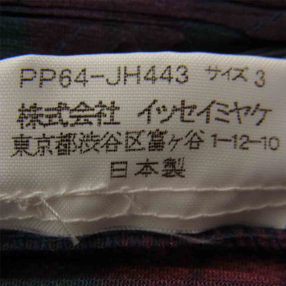 PLEATS PLEASE プリーツプリーズ イッセイミヤケ PP64-JH443 プリーツ加工 タータンチェック ノースリーブ ロング ワンピース 赤 レッド系 3【美品】【中古】