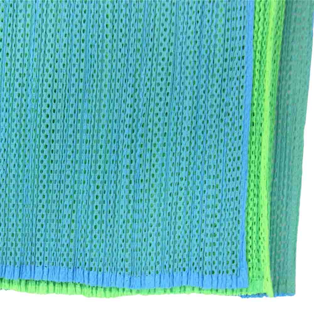 PLEATS PLEASE プリーツプリーズ イッセイミヤケ PP02-JG601 メッシュレイヤード プリーツ加工 スリット ロング スカート 青×緑 ライトブルー系 3【美品】【中古】