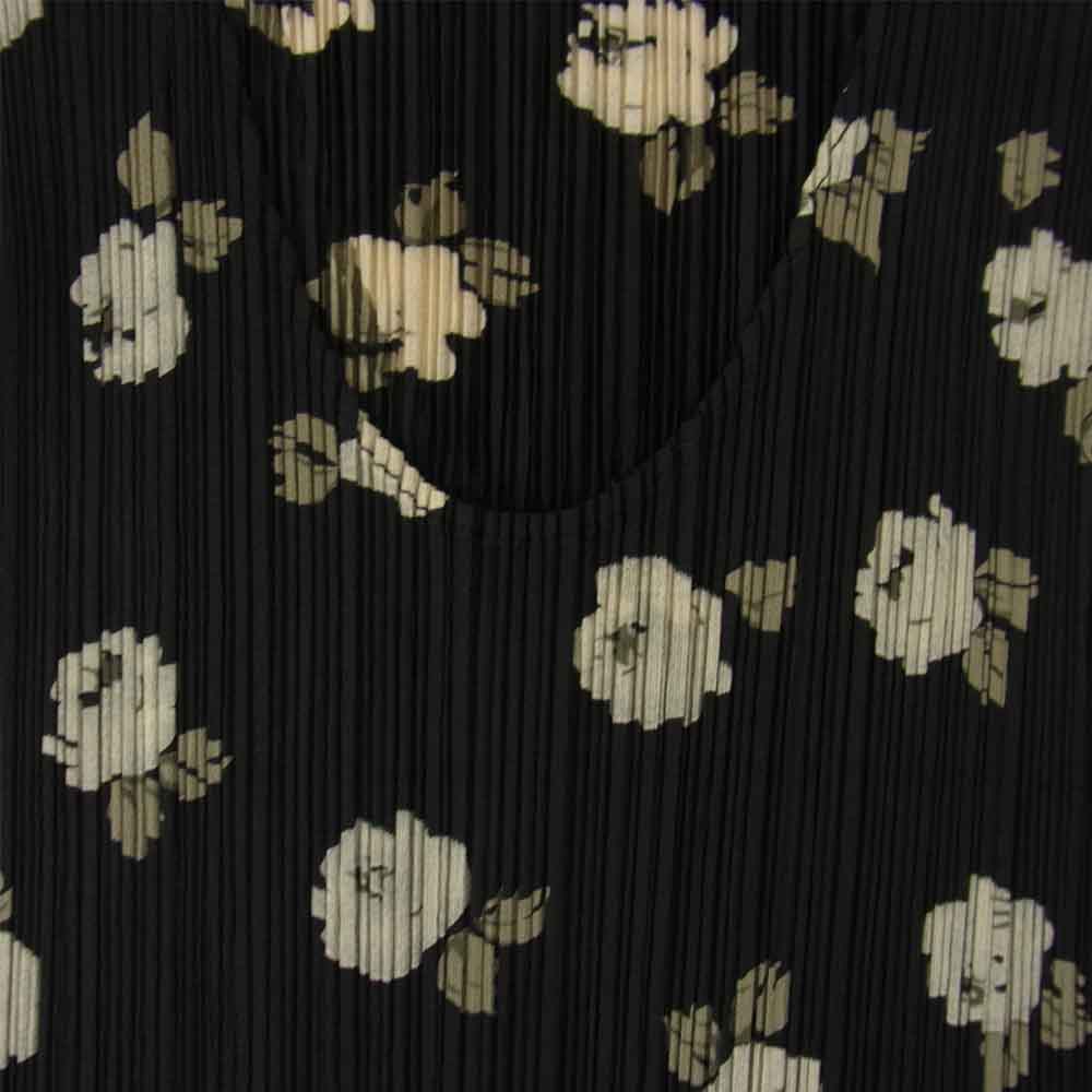 PLEATS PLEASE プリーツプリーズ イッセイミヤケ PP71-JH516 プリーツ加工 花柄 ノースリーブ ロング ワンピース 黒 ブラック系 3【美品】【中古】