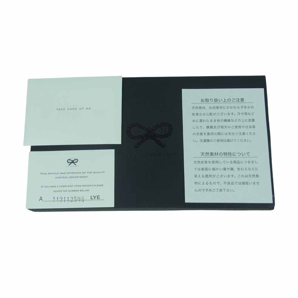Anya Hindmarch アニヤ・ハインドマーチ FAITHFUL LARGE ZIP ROUND WALLET ラウンド ファスナー 牛革 レザー 長財布 ブラック系【中古】