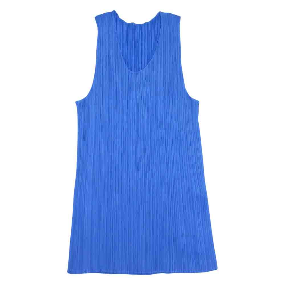 PLEATS PLEASE プリーツプリーズ イッセイミヤケ PP5151-JK600 プリーツ加工 ノースリーブ カットソー ライトブルー系 3【美品】【中古】