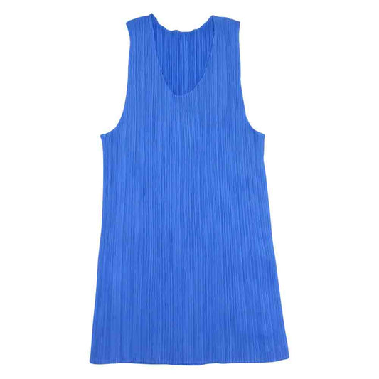 PLEATS PLEASE プリーツプリーズ イッセイミヤケ PP5151-JK600 プリーツ加工 ノースリーブ カットソー ライトブルー系 3【美品】【中古】