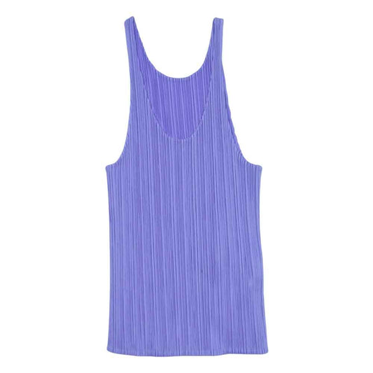PLEATS PLEASE プリーツプリーズ イッセイミヤケ PP72-JK900 プリーツ加工 ノースリーブ キャミソール パープル系 F【美品】【中古】