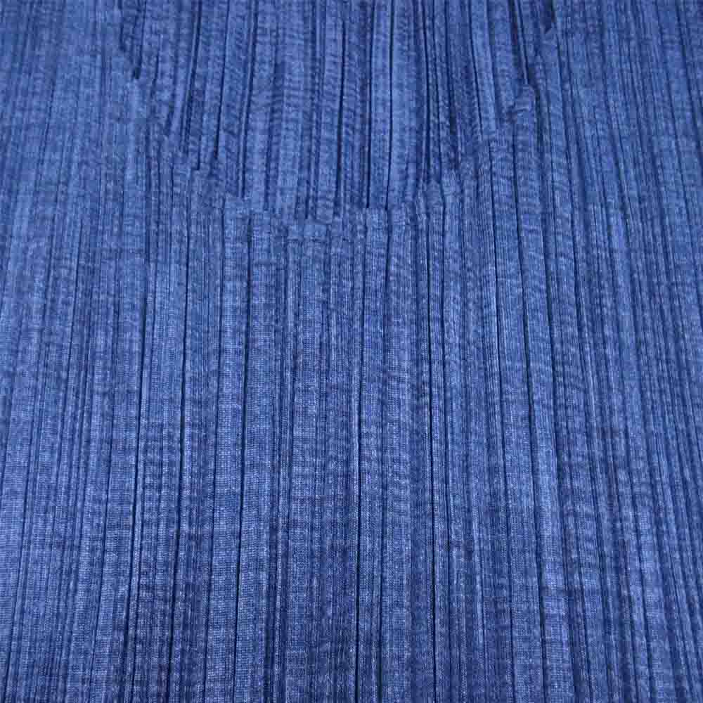PLEATS PLEASE プリーツプリーズ イッセイミヤケ PP88-JKK474 プリーツ加工 綾織地柄 フレンチスリーブ カットソー ネイビー系 3【美品】【中古】