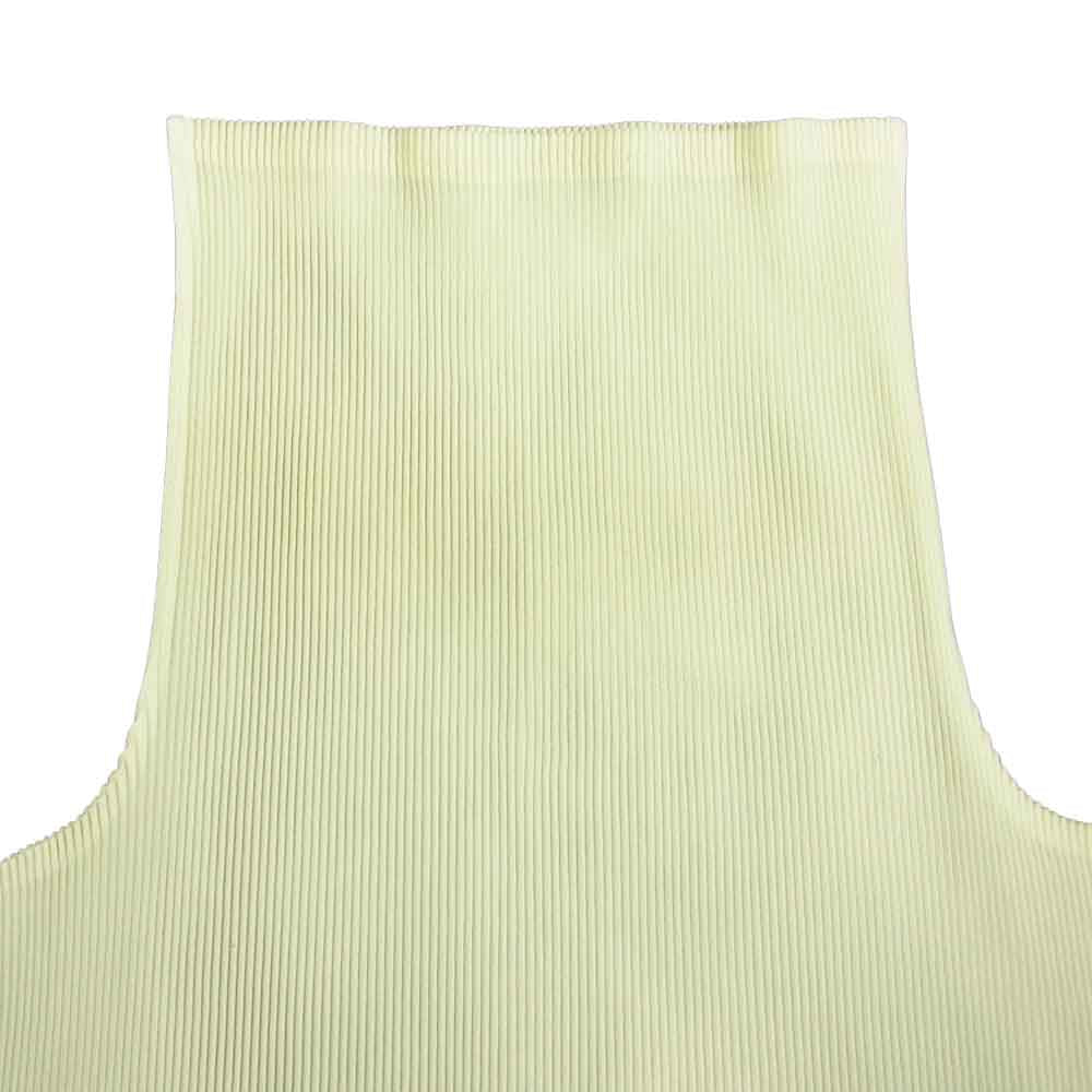 PLEATS PLEASE プリーツプリーズ イッセイミヤケ PP23-FK384 プリーツ加工 細プリーツ タートルネック ノースリーブ カットソー 黄色 イエロー系 3【美品】【中古】