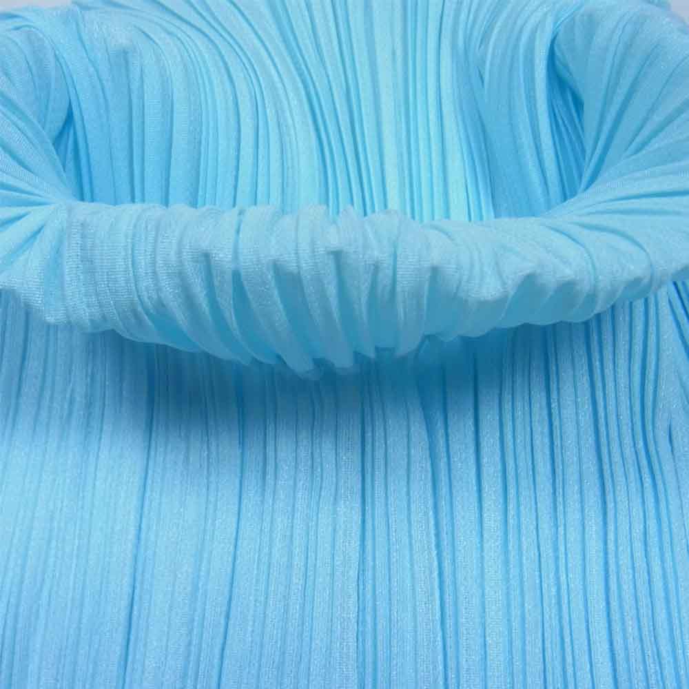 PLEATS PLEASE プリーツプリーズ イッセイミヤケ PP01-JK406 プリーツ加工 ボトルネック ノースリーブ カットソー ライトブルー系 3【美品】【中古】