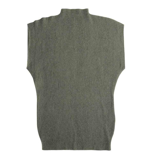 PLEATS PLEASE プリーツプリーズ イッセイミヤケ PP19-JK213 プリーツ加工 細プリーツ ボトルネック フレンチスリーブ カットソー グレー グレー系 3【美品】【中古】