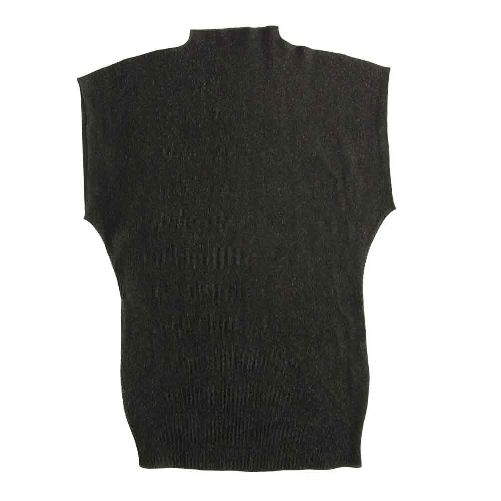 PLEATS PLEASE プリーツプリーズ イッセイミヤケ PP19-JK213 プリーツ加工 細プリーツ ボトルネック フレンチスリーブ カットソー 黒 ブラック系 3【美品】【中古】