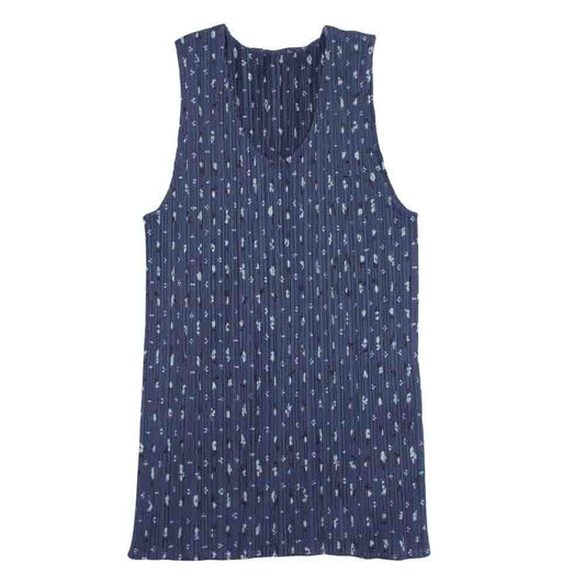 PLEATS PLEASE プリーツプリーズ イッセイミヤケ PP71-JK500 プリーツ加工 花柄 フラワー ノースリーブ カットソー グレー系 3【美品】【中古】