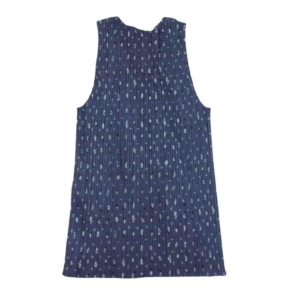 PLEATS PLEASE プリーツプリーズ イッセイミヤケ PP71-JK500 プリーツ加工 花柄 フラワー ノースリーブ カットソー グレー系 3【美品】【中古】