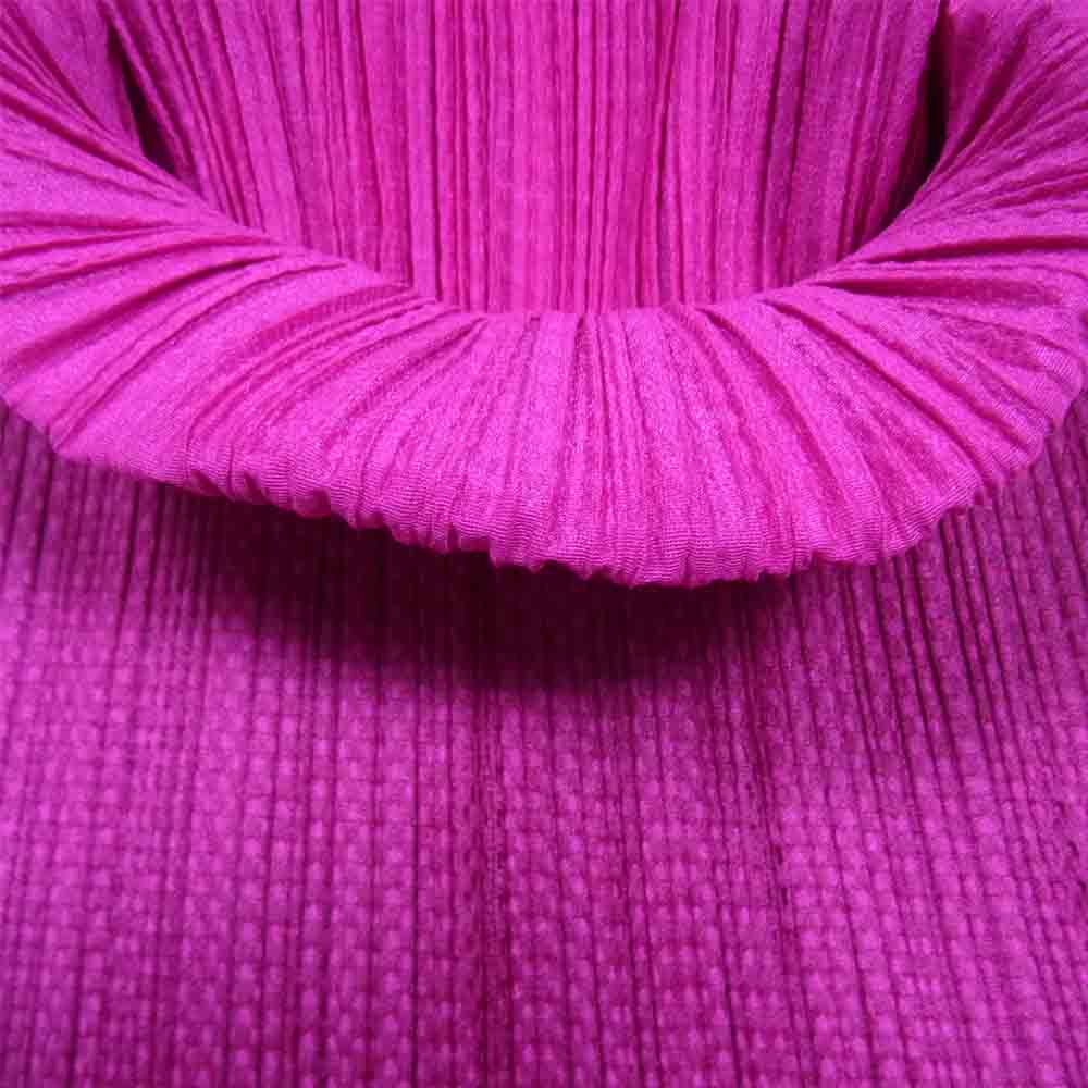 PLEATS PLEASE プリーツプリーズ イッセイミヤケ PP14-JK672 プリーツ加工 メッシュ レイヤード フレア ノースリーブ カットソー ピンク系 3【美品】【中古】