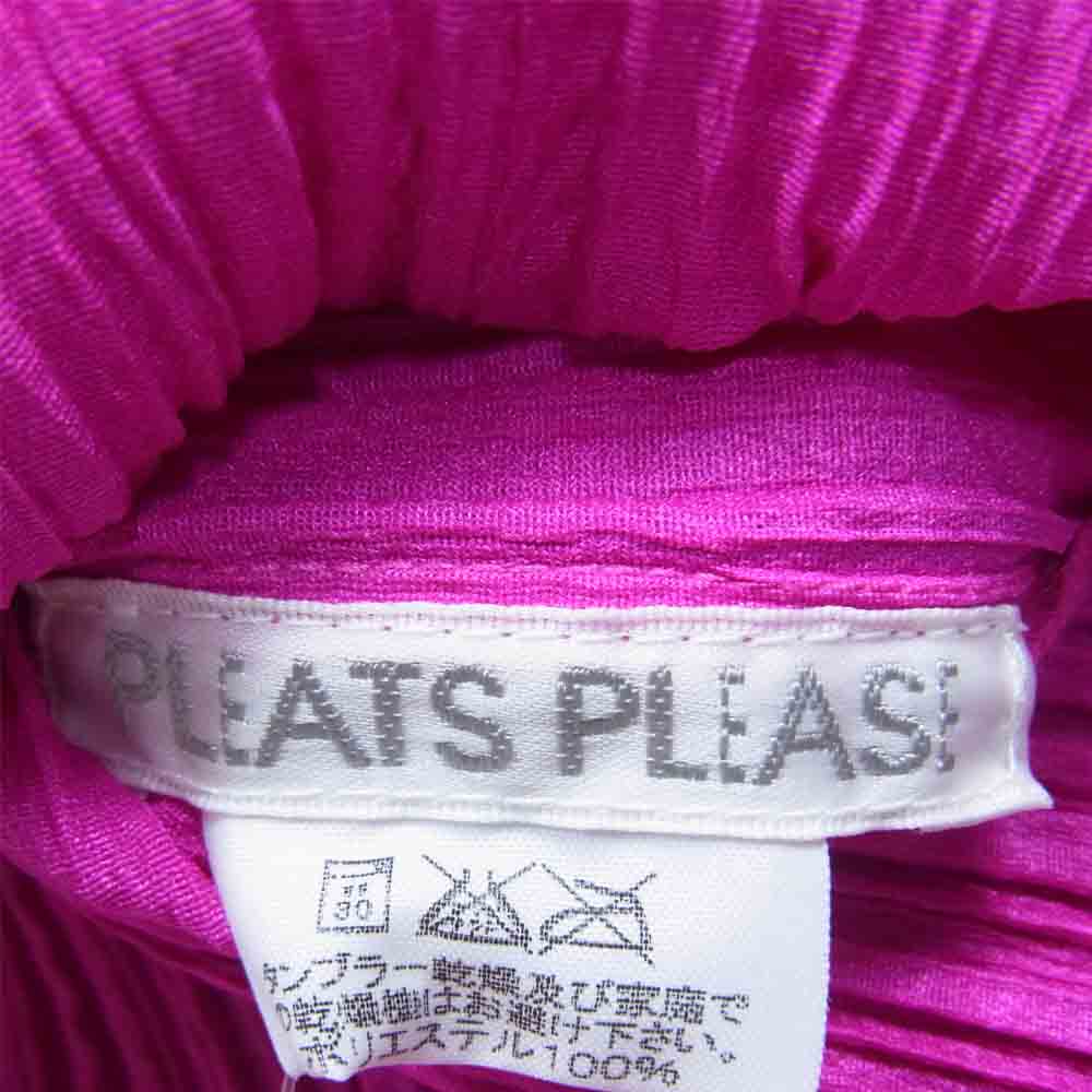 PLEATS PLEASE プリーツプリーズ イッセイミヤケ PP14-JK672 プリーツ加工 メッシュ レイヤード フレア ノースリーブ カットソー ピンク系 3【美品】【中古】