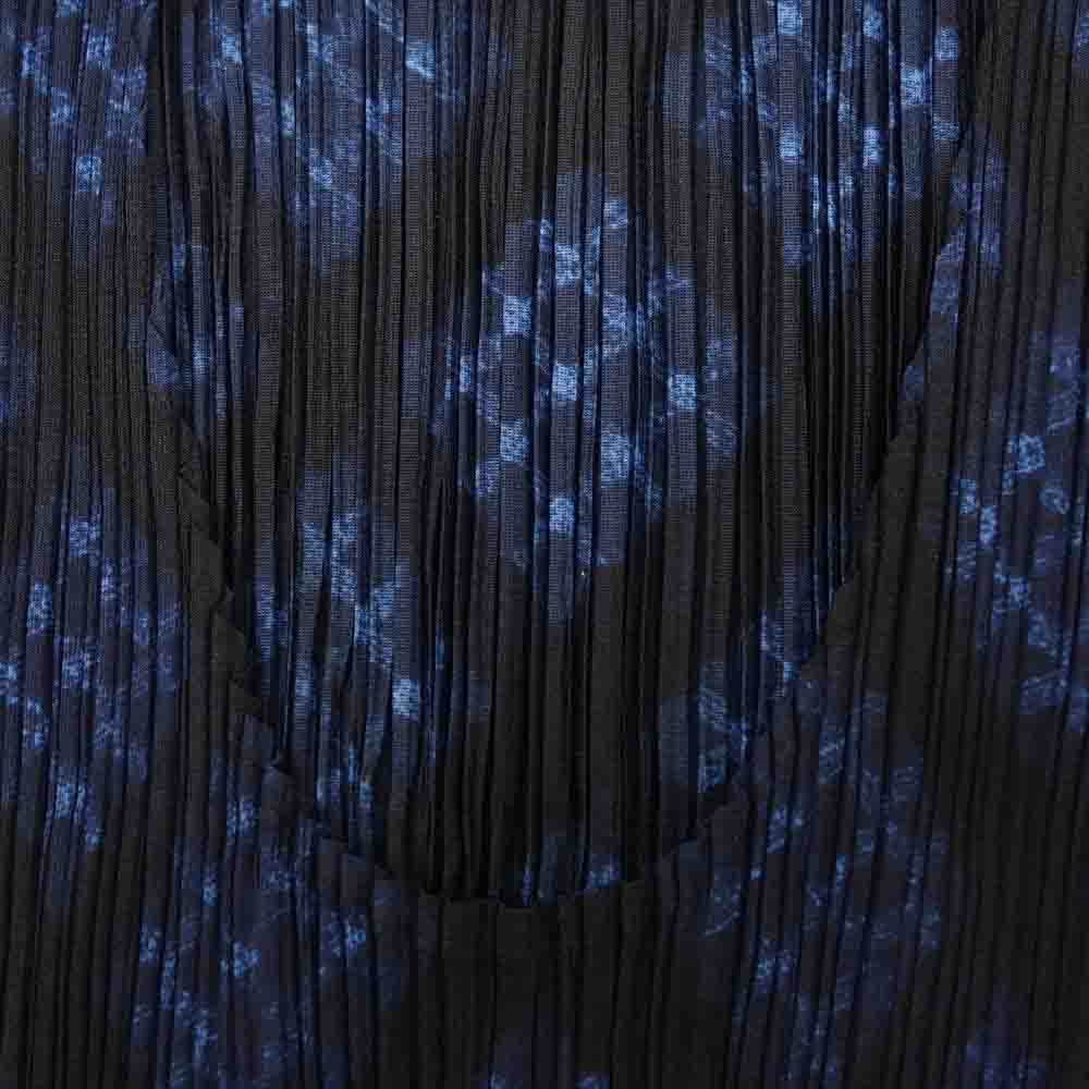 PLEATS PLEASE プリーツプリーズ イッセイミヤケ PP94-JK660 プリーツ加工 バイアスチェック ノースリーブ カットソー ダークネイビー系 ブルー系 3【美品】【中古】