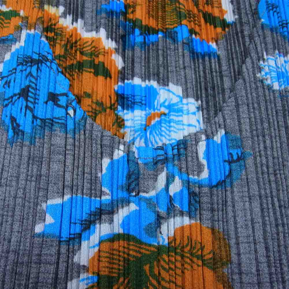 PLEATS PLEASE プリーツプリーズ イッセイミヤケ PP72-JH535 プリーツ加工 花柄 フラワー キャミソール グレー系 3【美品】【中古】