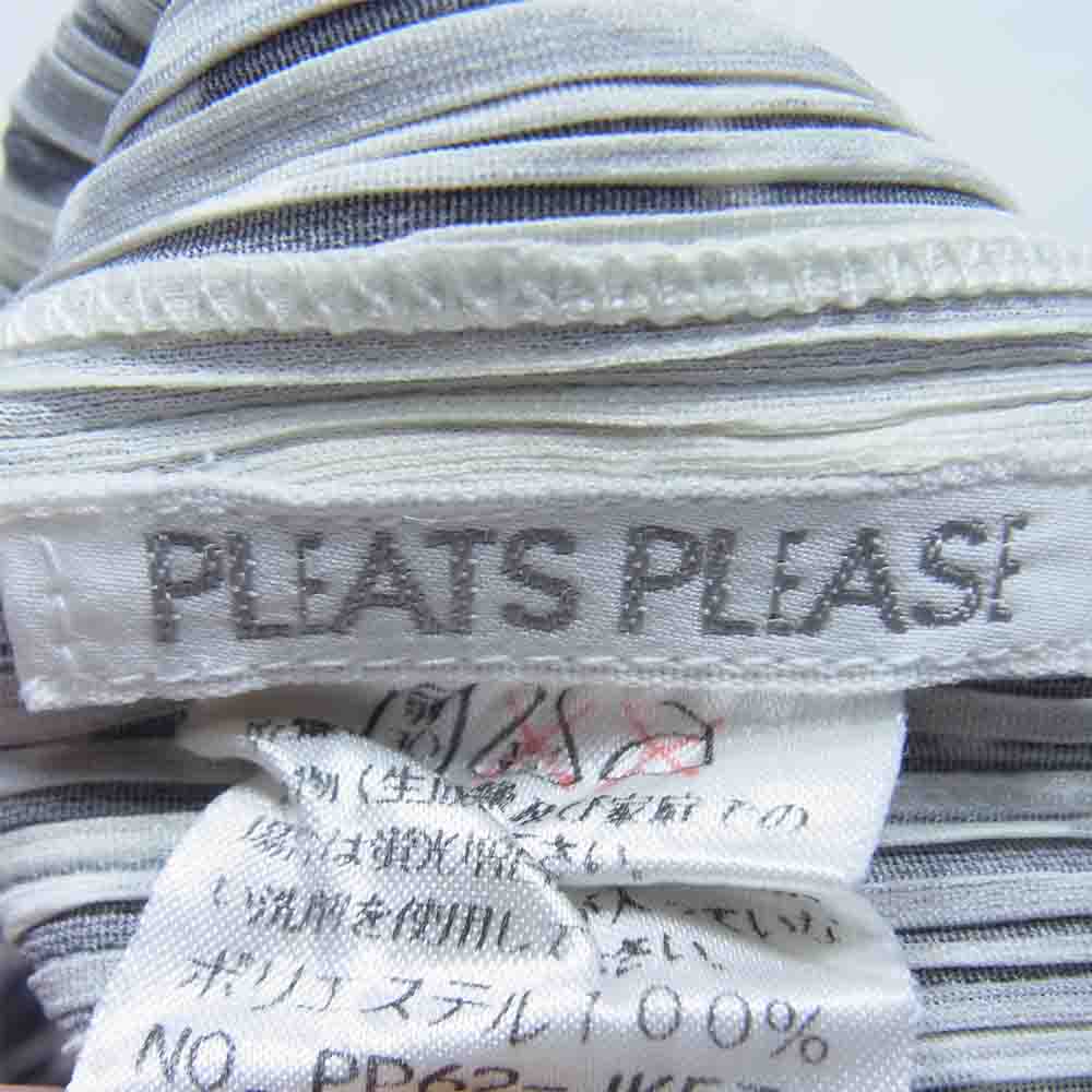 PLEATS PLEASE プリーツプリーズ イッセイミヤケ PP62-JK530 プリーツ加工 転写 プリント ボトルネック フレンチスリーブ カットソー ブラック系 F【美品】【中古】