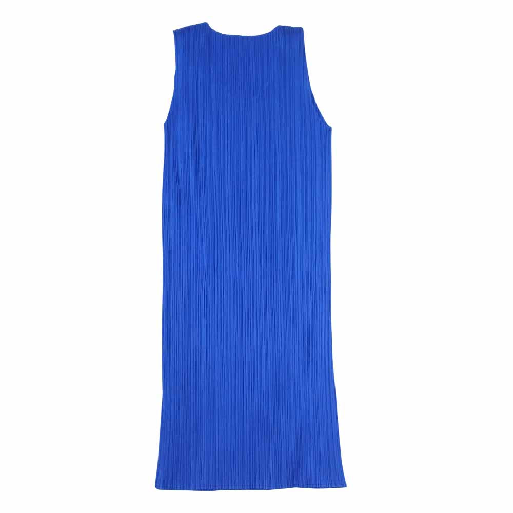 PLEATS PLEASE プリーツプリーズ イッセイミヤケ PP61-JH319 プリーツ加工 ノースリーブ ロング カットソー ブルー系 3【美品】【中古】