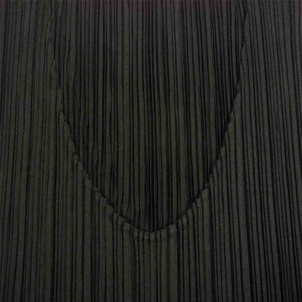 PLEATS PLEASE プリーツプリーズ イッセイミヤケ PP04-JK615 プリーツ加工 ノースリーブ サイドスリット ロング カットソー 黒 ブラック系 3【美品】【中古】