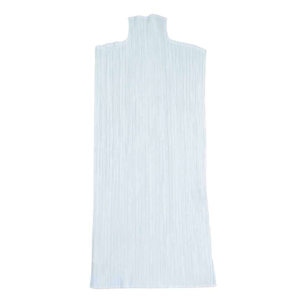 PLEATS PLEASE プリーツプリーズ イッセイミヤケ PP62-JK303 プリーツ加工 ボトルネック フレンチスリーブ スリット ロング カットソー ホワイト系 F【美品】【中古】