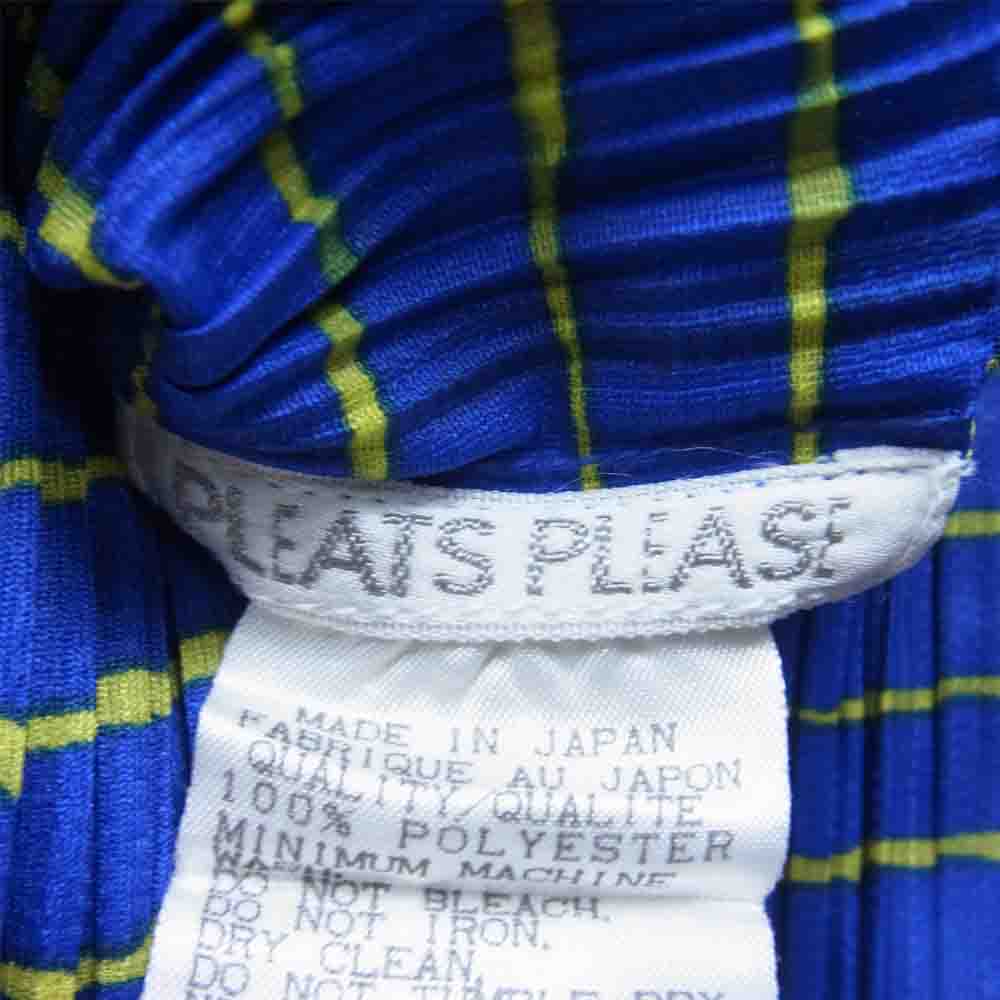 PLEATS PLEASE プリーツプリーズ イッセイミヤケ PP96-JK083 プリーツ加工 ボーダー セーラーカラー ブラウス ブルー系 3【美品】【中古】