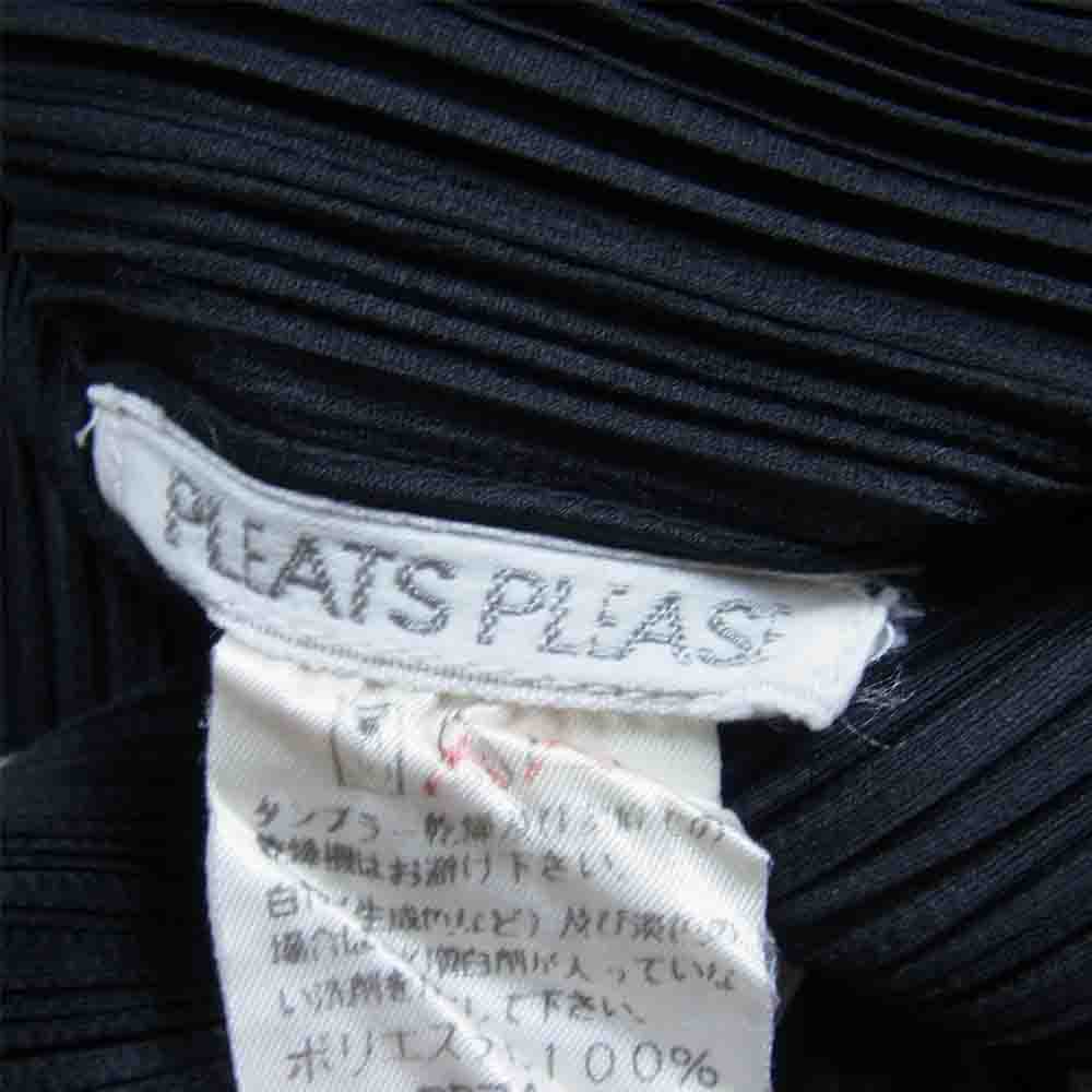 PLEATS PLEASE プリーツプリーズ イッセイミヤケ PP71-JK504 プリーツ加工 花柄 フラワー ボトルネック ロング カットソー 長袖 ブラック系 3【美品】【中古】