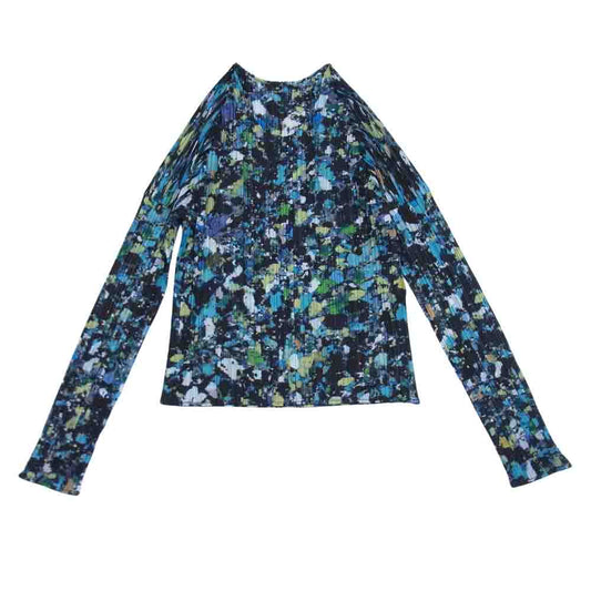 PLEATS PLEASE プリーツプリーズ イッセイミヤケ PP96-JK023 プリーツ加工 総柄 カットソー 長袖 マルチカラー系 4【美品】【中古】