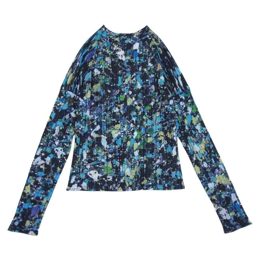 PLEATS PLEASE プリーツプリーズ イッセイミヤケ PP96-JK023 プリーツ加工 総柄 カットソー 長袖 マルチカラー系 4【美品】【中古】