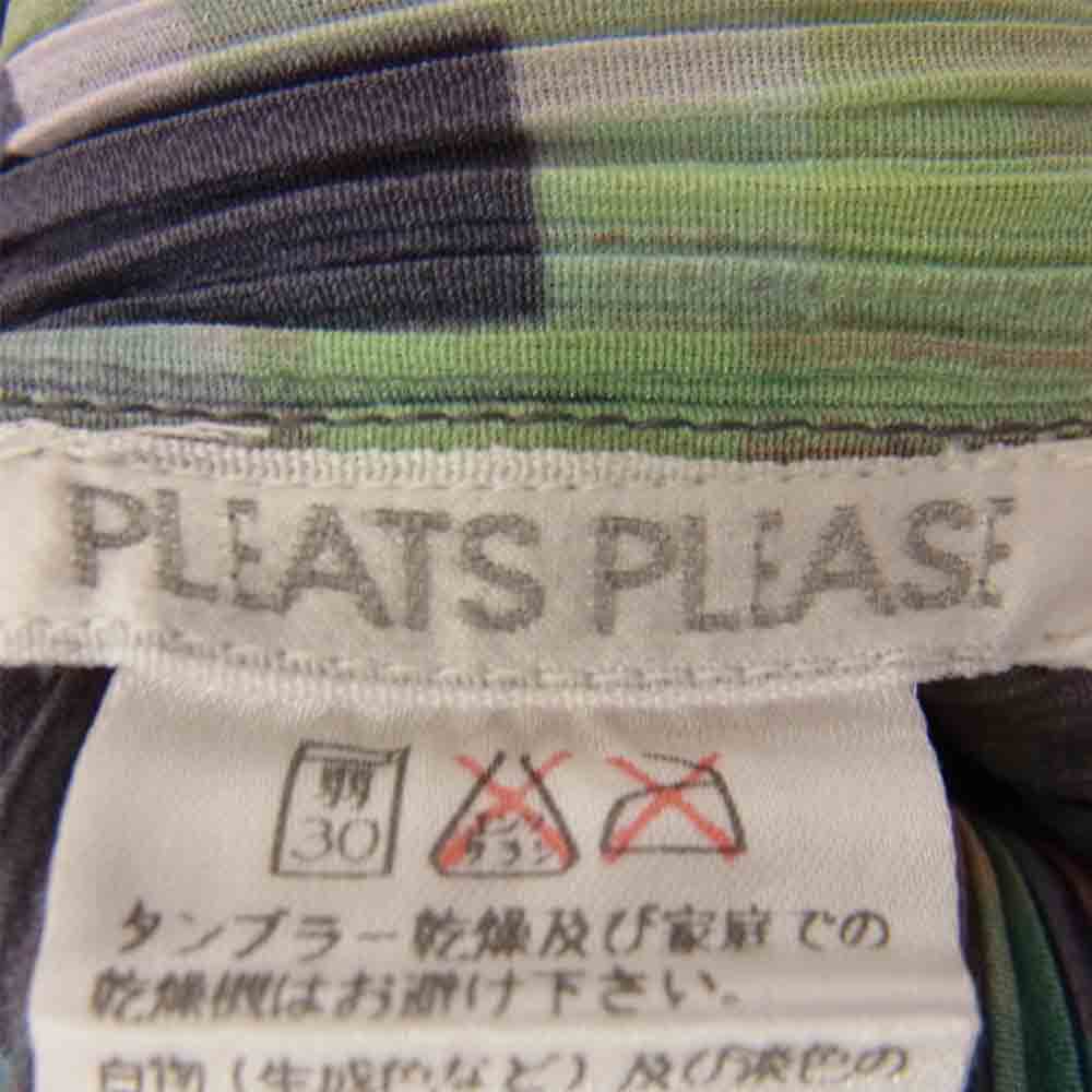 PLEATS PLEASE プリーツプリーズ イッセイミヤケ PP71-JK424 プリーツ加工 総柄 マルチカラー ロング シャツ ブラウス 長袖  マルチカラー系 3【美品】【中古】