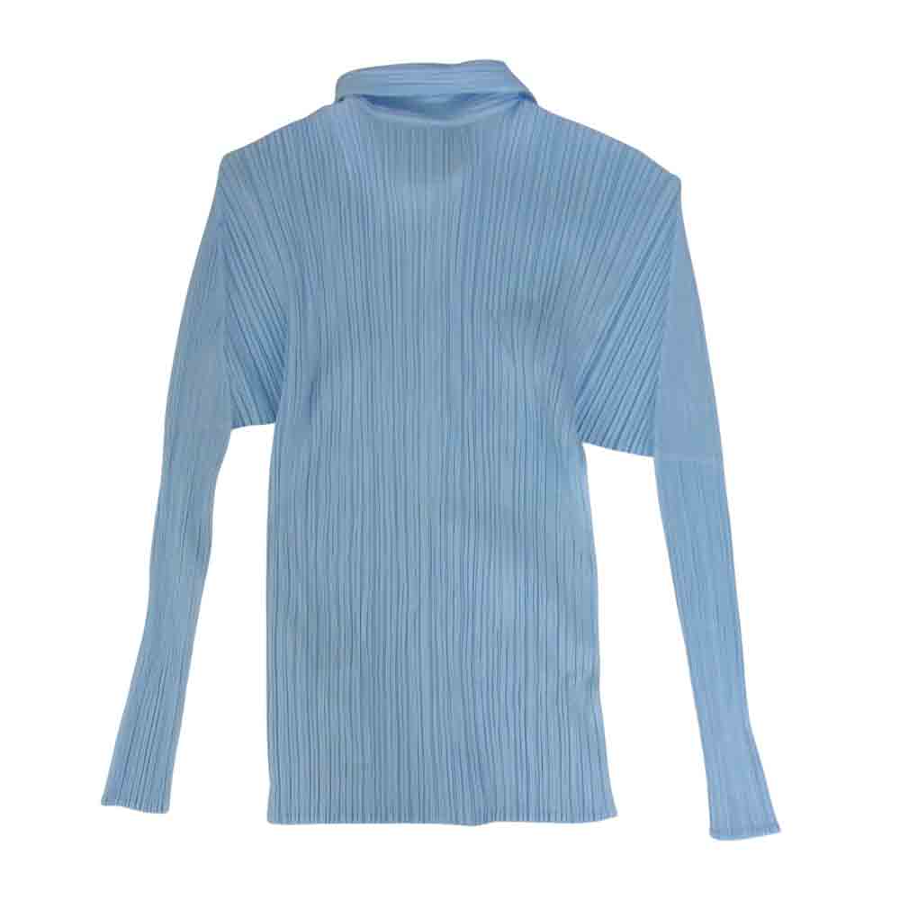 PLEATS PLEASE プリーツプリーズ イッセイミヤケ PP12-JJ301 プリーツ加工 シャツ ブラウス 水色 ライトブルー系 3【美品】【中古】