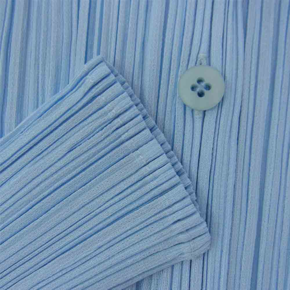 PLEATS PLEASE プリーツプリーズ イッセイミヤケ PP12-JJ301 プリーツ加工 シャツ ブラウス 水色 ライトブルー系 3【美品】【中古】