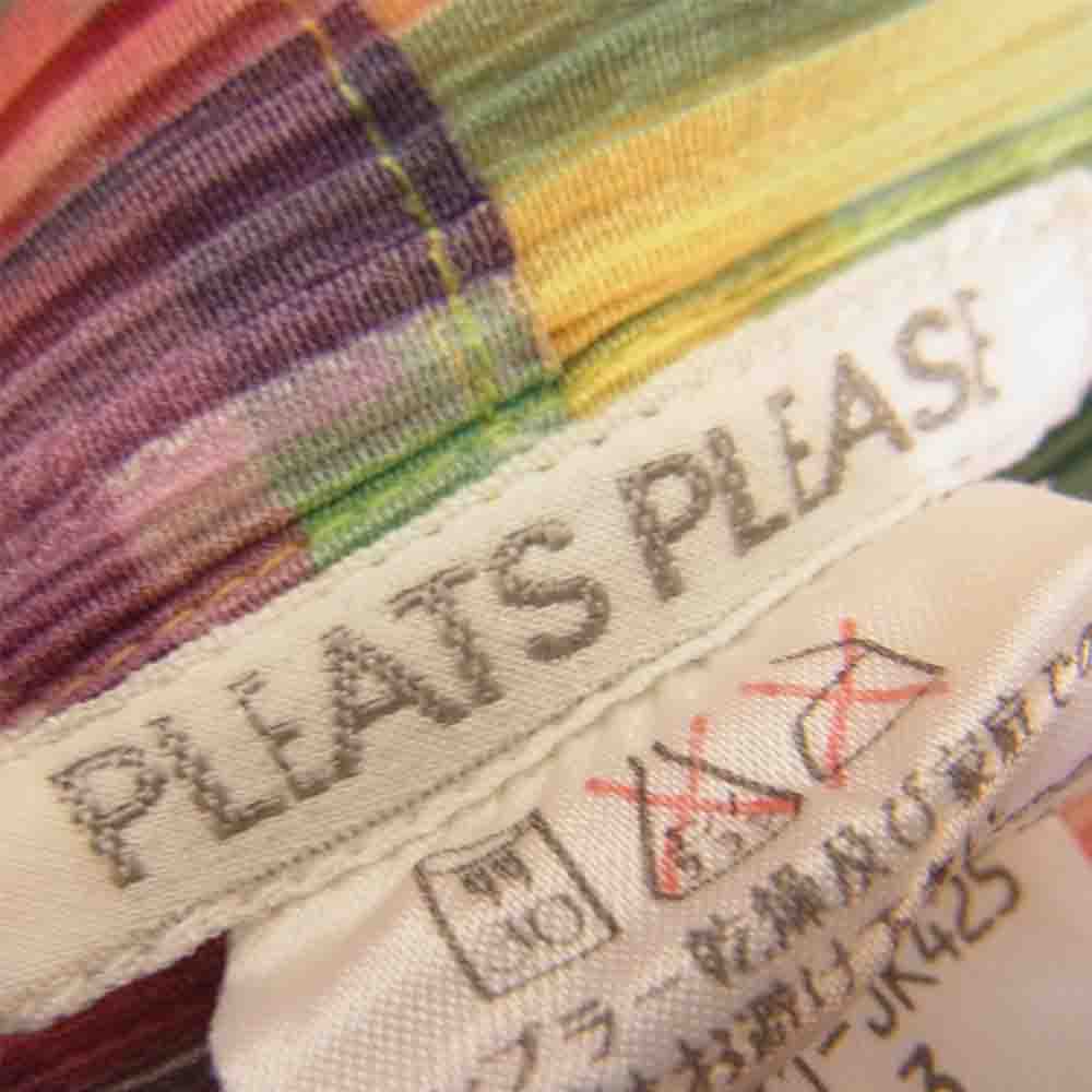 PLEATS PLEASE プリーツプリーズ イッセイミヤケ PP71-JK425 プリーツ加工 総柄 マルチカラー ロング シャツ ブラウス 長袖 マルチカラー系 3【美品】【中古】