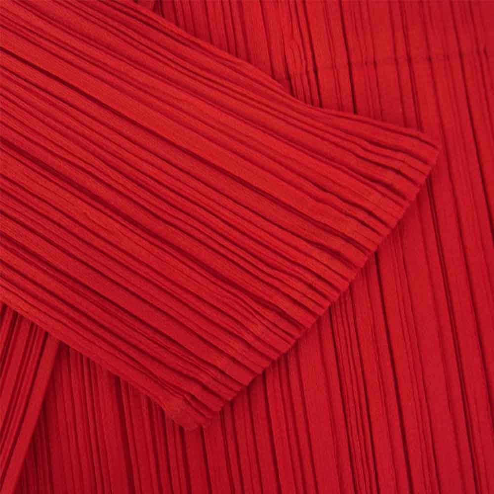PLEATS PLEASE プリーツプリーズ イッセイミヤケ PP14-JD665 プリーツ加工 レイヤード カーディガン 赤 レッド系 3【美品】【中古】