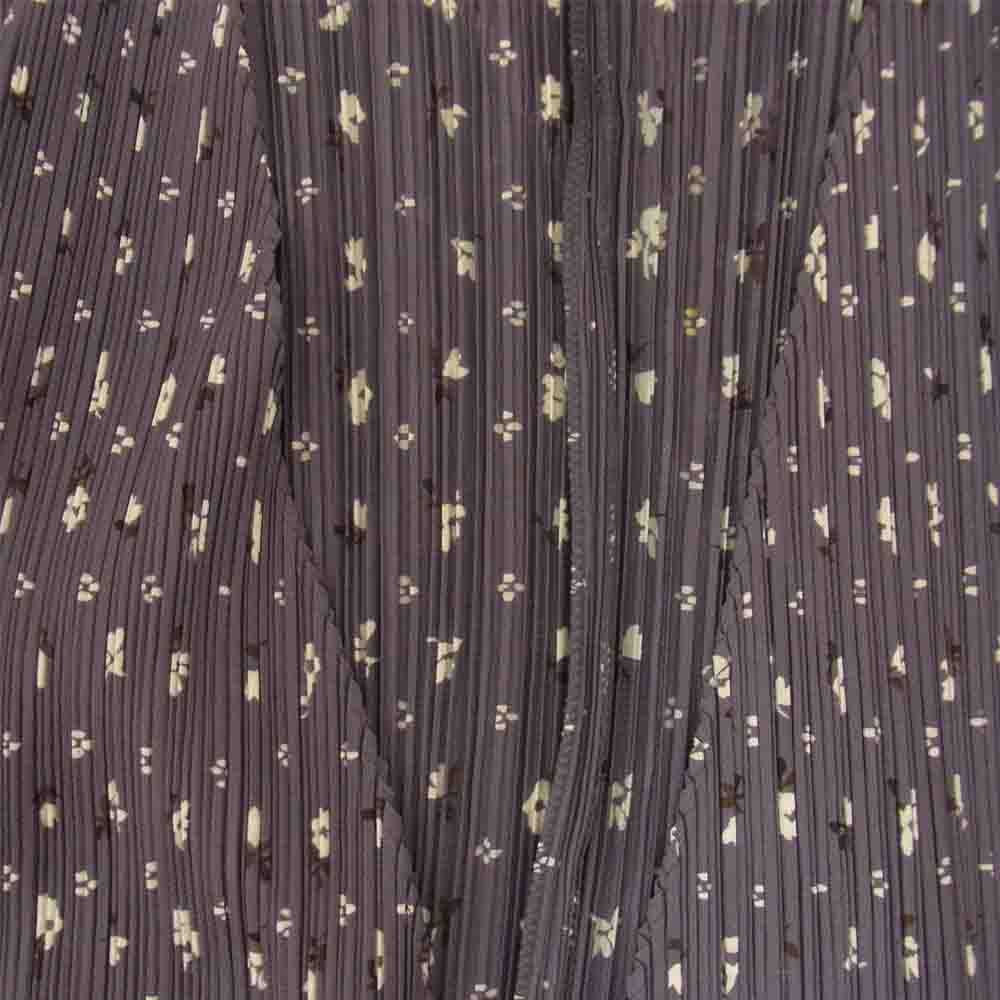 PLEATS PLEASE プリーツプリーズ イッセイミヤケ PP71-JO507 プリーツ加工 花柄 フラワー カーディガン グレー グレー系 3【美品】【中古】