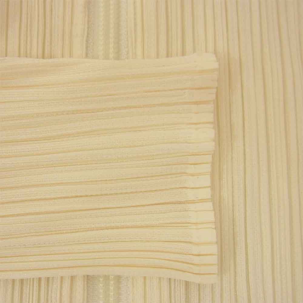 PLEATS PLEASE プリーツプリーズ イッセイミヤケ PP71-JD351  プリーツ加工 ボトルネック ジップアップ ジャケット 黄色 ベージュ系 3【美品】【中古】