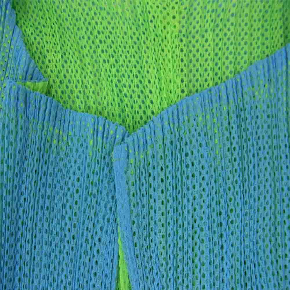 PLEATS PLEASE プリーツプリーズ イッセイミヤケ PP02-JO502 プリーツ加工 メッシュレイヤード バイカラー ロング カーディガン 長袖 ブルー系 3【美品】【中古】