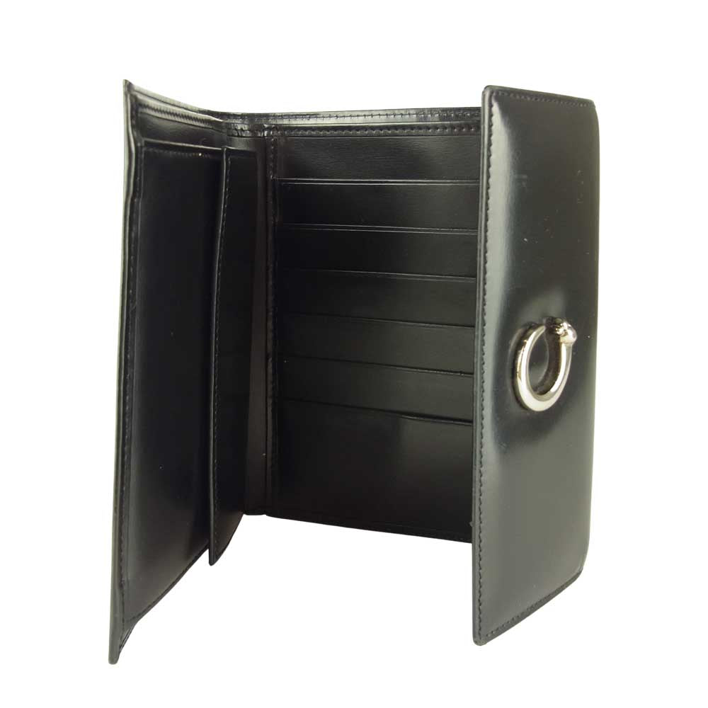 CARTIER カルティエ パンラール 3つ折り 財布 ブラック系【中古】