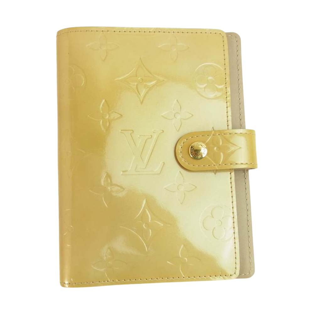 LOUIS VUITTON ルイ・ヴィトン R21001 モノグラム ヴェルニ アジェンダ 6穴 エナメル 手帳カバー  イエロー系【中古】