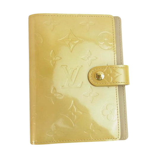 LOUIS VUITTON ルイ・ヴィトン R21001 モノグラム ヴェルニ アジェンダ 6穴 エナメル 手帳カバー  イエロー系【中古】