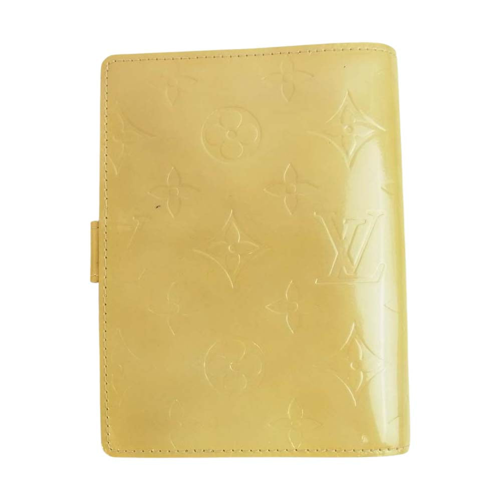 LOUIS VUITTON ルイ・ヴィトン R21001 モノグラム ヴェルニ アジェンダ 6穴 エナメル 手帳カバー  イエロー系【中古】