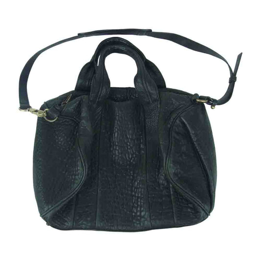 Alexander Wang アレキサンダーワン 底面スタッズ 2way レザー バッグ ブラック系【中古】