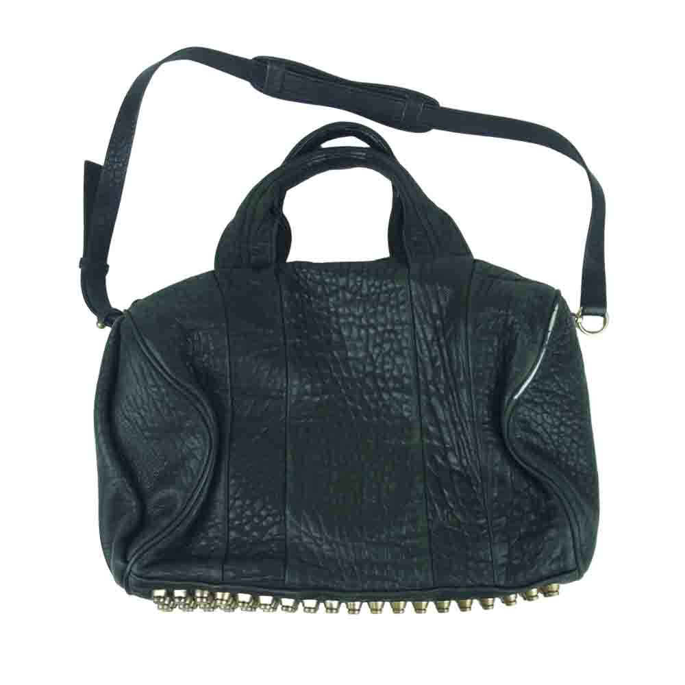 Alexander Wang アレキサンダーワン 底面スタッズ 2way レザー バッグ ブラック系【中古】