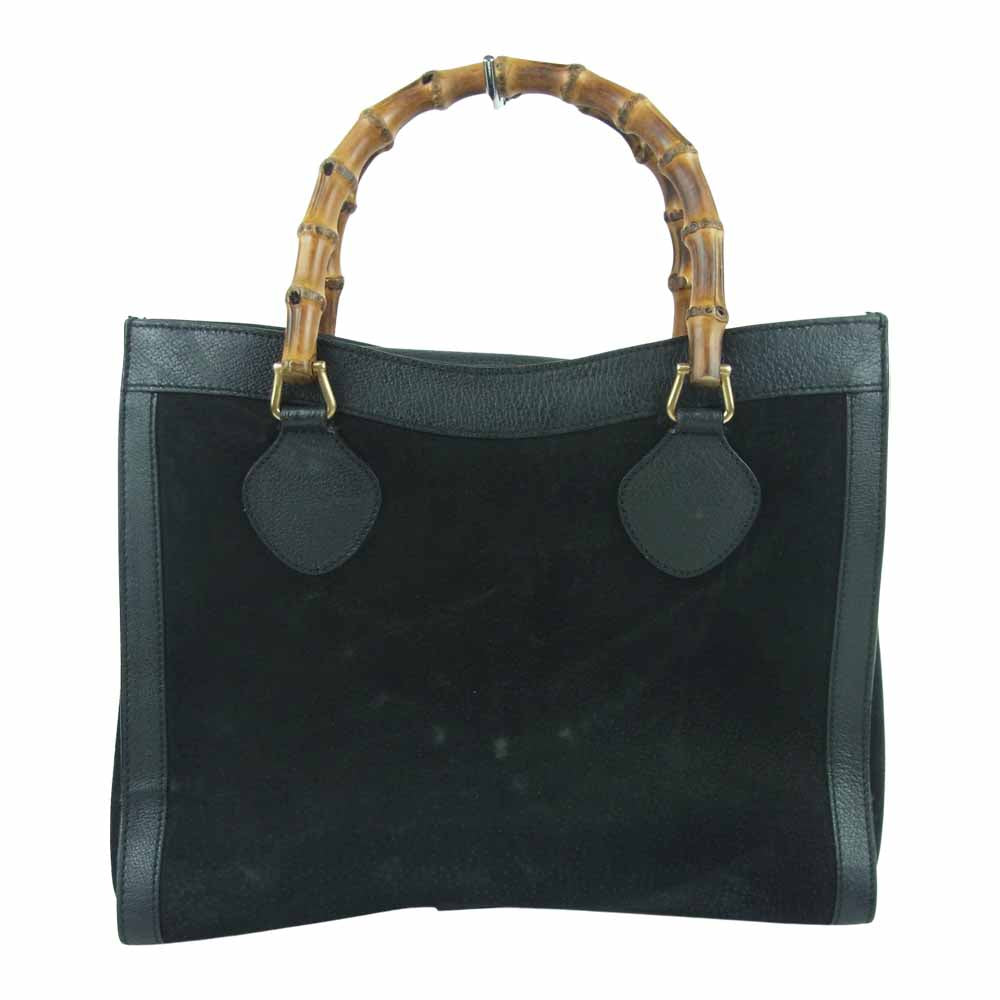 GUCCI グッチ 箱型 バンブー ハンド バッグ イタリア製 ブラック系【中古】