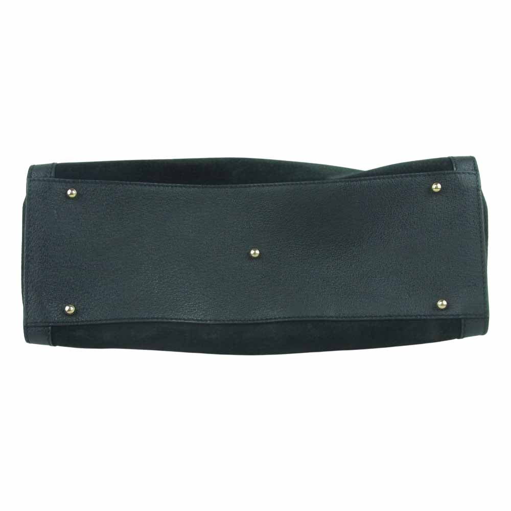 GUCCI グッチ 箱型 バンブー ハンド バッグ イタリア製 ブラック系【中古】