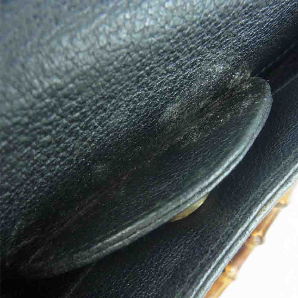 GUCCI グッチ 箱型 バンブー ハンド バッグ イタリア製 ブラック系【中古】