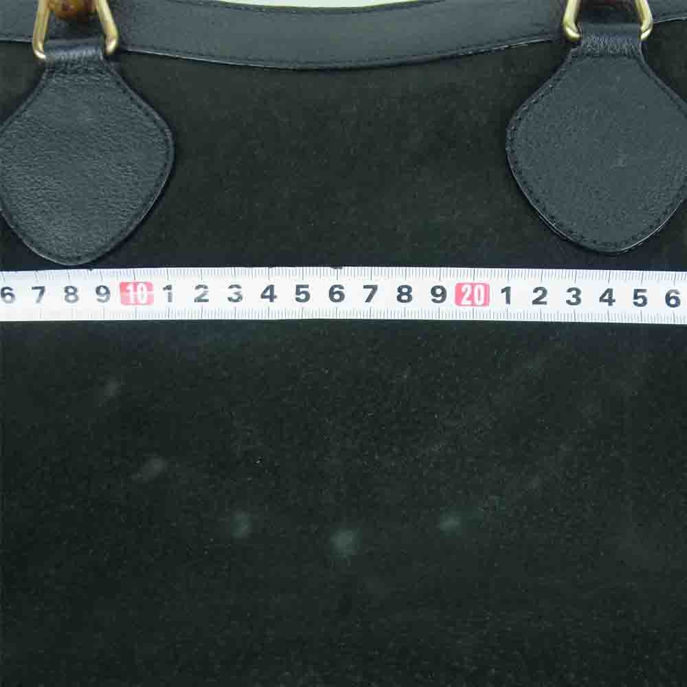 GUCCI グッチ 箱型 バンブー ハンド バッグ イタリア製 ブラック系【中古】