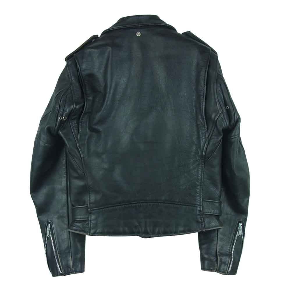schott ショット 80s~90s バイカー パーフェクト タグ 618 レザー ダブル ライダース ジャケット ブラック系 36【中古】