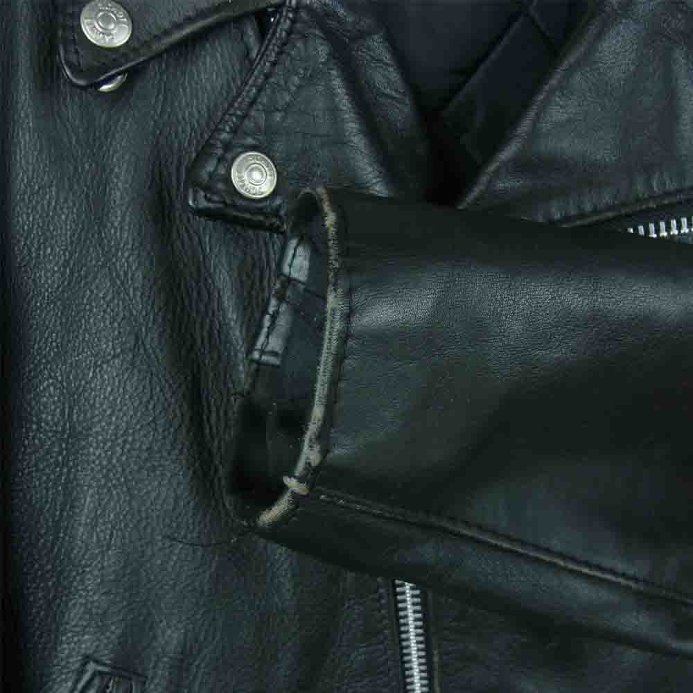 schott ショット 80s~90s バイカー パーフェクト タグ 618 レザー ダブル ライダース ジャケット ブラック系 36【中古】